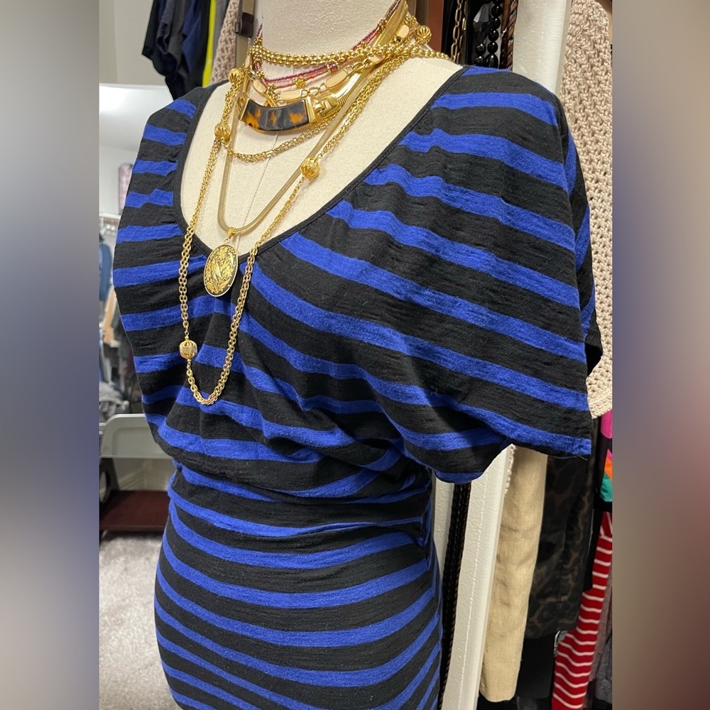Express dress, size XS, blue & black stripe
